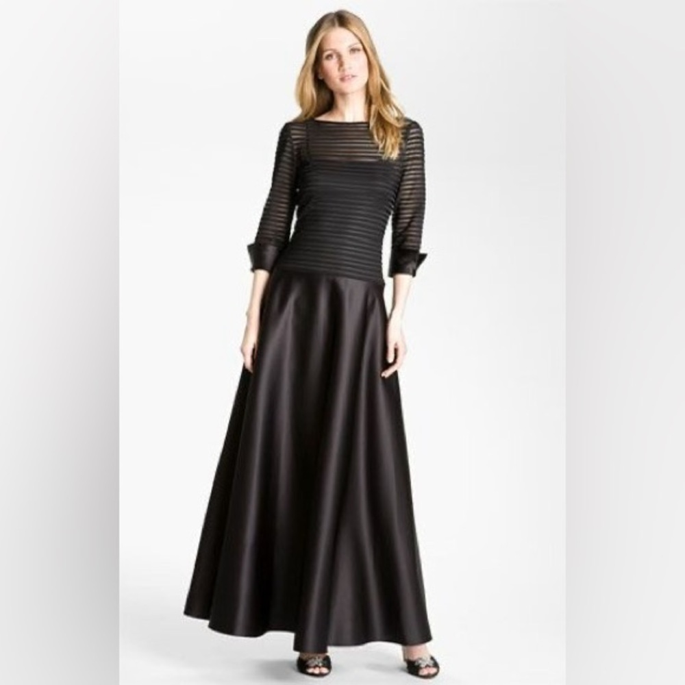 JS Collections Illusion Bodice Dress Formal Special Occasion Cocktail Black Tie
